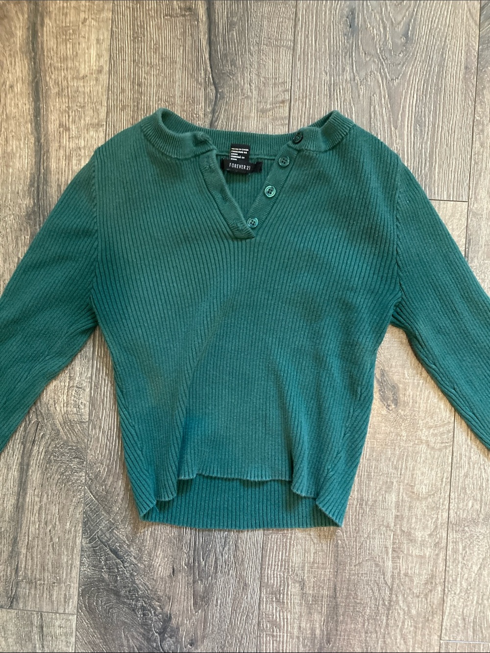 Forever 21 Emerald Green Ribbed shirt